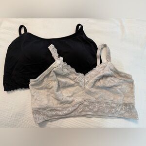 Torrid Black and Silver Lace Bralette Set